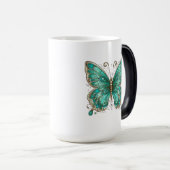 Elegante Turquoise vlinder Grote Morphing Magische Mok (Voorkant rechts)