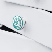 Elegante Turquoise & witte Koru krullen wervelinge Keramische Knop