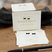 Elegante Tuxedo bruidegom bruiloft Save the Date K Visitekaartje