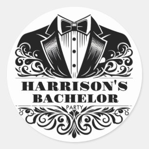 Elegante Tuxedo Das Verloofde/Verjaardag Ronde Sticker