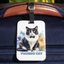 Elegante Tuxedo Kat Bagagelabel