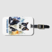 Elegante Tuxedo Kat Bagagelabel (Voorkant (horizontaal))