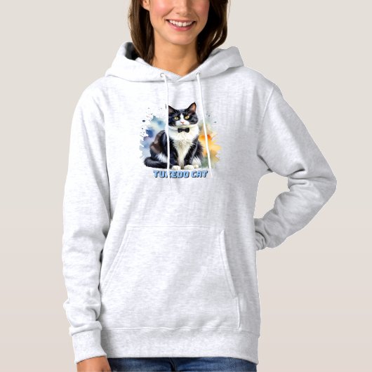 Elegante Tuxedo Kat Hoodie (Voorkant)