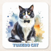 Elegante Tuxedo Kat Kartonnen Onderzetters (Voorkant)