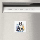 Elegante Tuxedo Kat Magneet (Insitu (Vaatwasser))