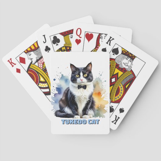 Elegante Tuxedo Kat Pokerkaarten (Achterkant)