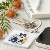 Elegante Tuxedo Kat Sleutelhanger (Voorkant Rechts)
