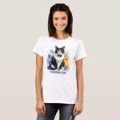 Elegante Tuxedo Kat T-shirt (Voorkant volledig)