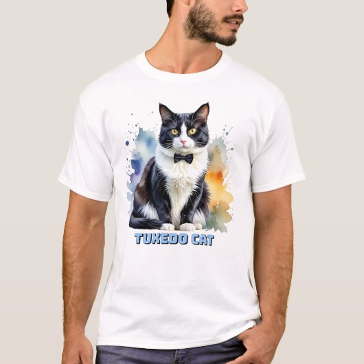 Elegante Tuxedo Kat T-shirt (Voorkant)
