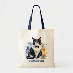 Elegante Tuxedo Kat Tote Bag
