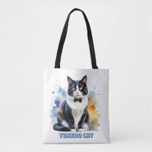 Elegante Tuxedo Kat Tote Bag