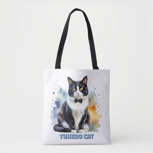 Elegante Tuxedo Kat Tote Bag (Voorkant)