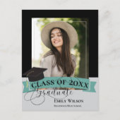 Elegante twee foto 2025 afstudeerfeest uitnodiging (Voorkant)