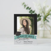 Elegante twee foto 2025 afstudeerfeest uitnodiging (Staand voorkant)