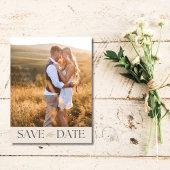 Elegante twee foto budget bruiloft Save the Date Aankondigingskaart