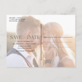 Elegante twee foto budget bruiloft Save the Date Aankondigingskaart (Achterkant)