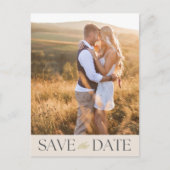 Elegante twee foto budget bruiloft Save the Date Aankondigingskaart (Voorkant)