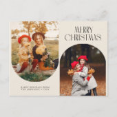 Elegante twee foto kerstvakantie briefkaart (Voorkant)