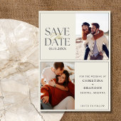 Elegante twee foto moderne bruiloft save the date