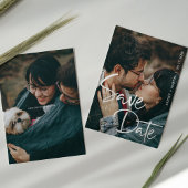 Elegante twee-foto moderne chique bruiloft save the date