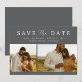 Elegante twee foto's bruiloft Save the Date (Voorkant / Achterkant)