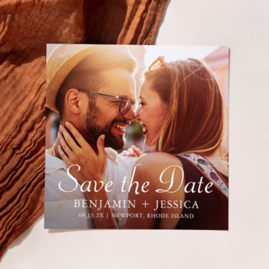 Elegante twee foto's bruiloft Save the Date