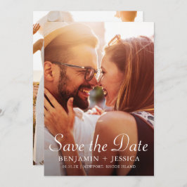 Elegante twee foto's bruiloft Save the Date