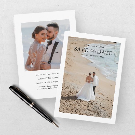 Elegante twee foto's save the date