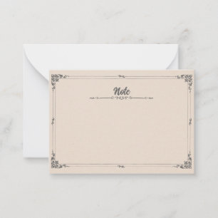 Elegante twee grenzen Klassiek Lijst Notitiekaartje