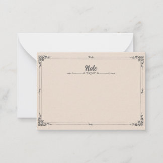 Elegante twee grenzen Klassiek Lijst Notitiekaartje