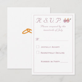 Elegante Twee Harten Katholieke Huwelijk RSVP Kaartje
