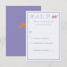 Elegante Twee Hartjes Katholieke Bruiloft RSVP Kaartje