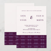 Elegante twee kleuren Paisley Violet rustieke brui Kaart (Voorkant / Achterkant)