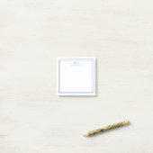Elegante Twee Monogram Navy Blauwe Geometrische Ra Post-it® Notes (Op bureau)