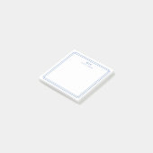 Elegante Twee Monogram Navy Blauwe Geometrische Ra Post-it® Notes (Schuin)