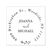 Elegante twee namen botanische bruiloft adres  zelfinktende stempel (Design)