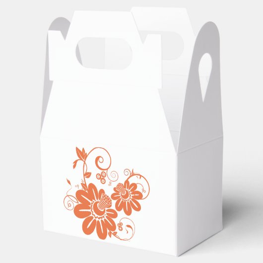 Elegante twee Oranje bloemetjes gunstbox Bedankdoosjes (Geopend)