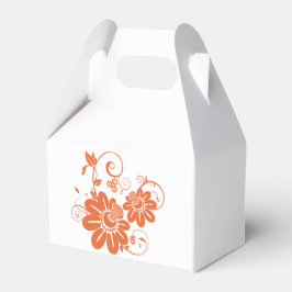 Elegante twee Oranje bloemetjes gunstbox Bedankdoosjes