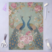 Elegante Twee Pauw Decoupage Tissuepapier (Craft)