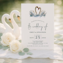 Elegante Twee Zwanen Script Bruiloft