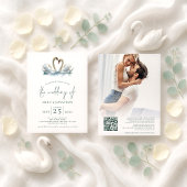 Elegante Twee Zwanen Script Bruiloft Kaart