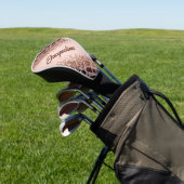Elegante tweekleurige mocha luipaardprint golfheadcover (Insitu)