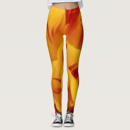 Elegante Tweekleurige Rood Goud Monsella Tulp Leggings