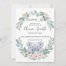 Elegante tweeling baby shower uitnodiging – Waterv