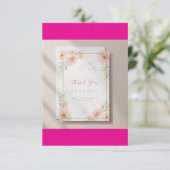 Elegante Tweelingen Trouw Dankkaart Bedankkaart (Staand voorkant)