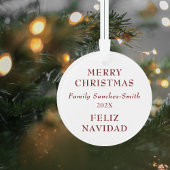 Elegante tweetalige Bourgondische vogels Kerstmis Ornament