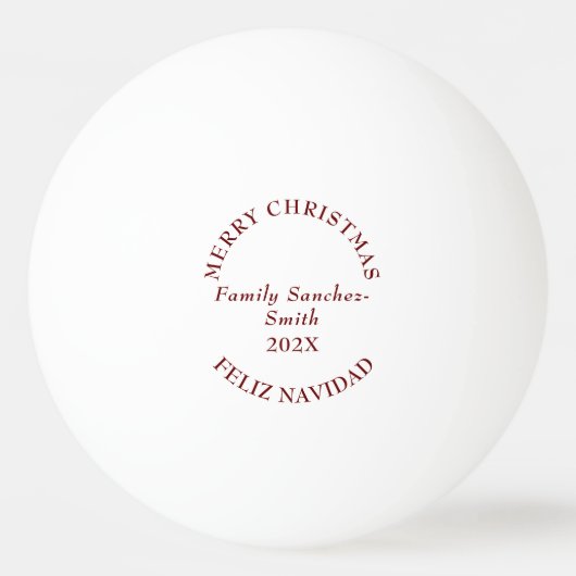 Elegante tweetalige Bourgondische vogels Kerstmis Pingpongbal (Voorkant)