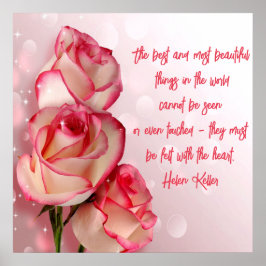 Elegante Tweeton Rozen Poster Citaat Helen Keller