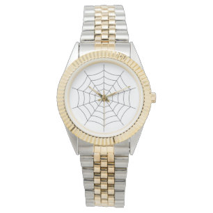 Elegante Tweetonige Spinnenweb Horloge - Artistiek