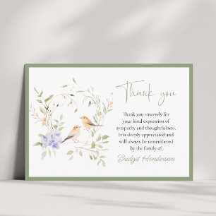 Elegante Tweevogel-rouwkaart met dankbetuiging Bedankkaart